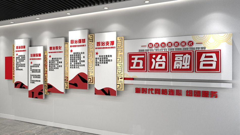 大气五治融合基层管理新模式社区党建文化墙_第3张图 大气五治融合基层管理新模式社区党建文化墙_第3张图