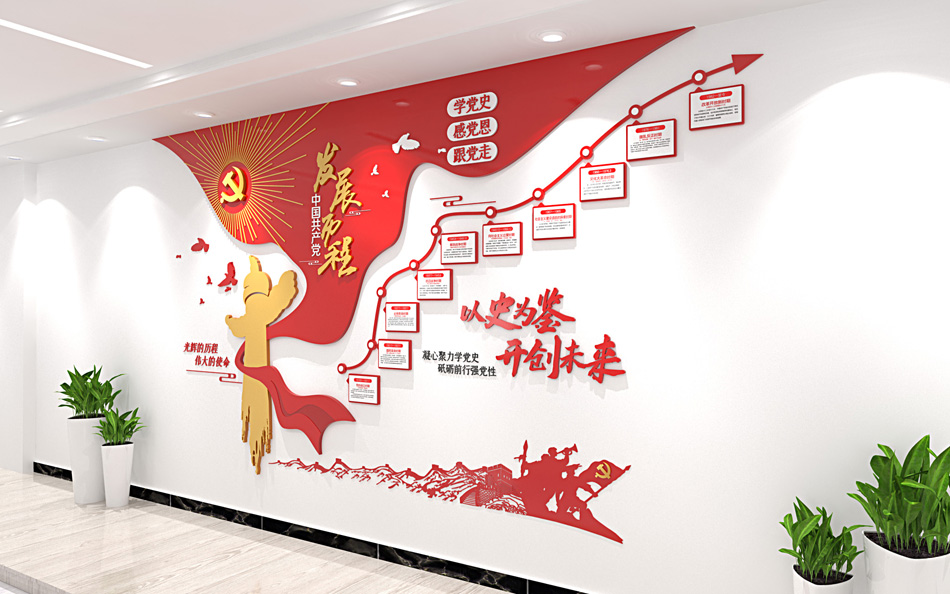 大气华表飘带党的光辉历程党史党建竖版文化墙_第3张图 大气华表飘带党的光辉历程党史党建竖版文化墙_第3张图