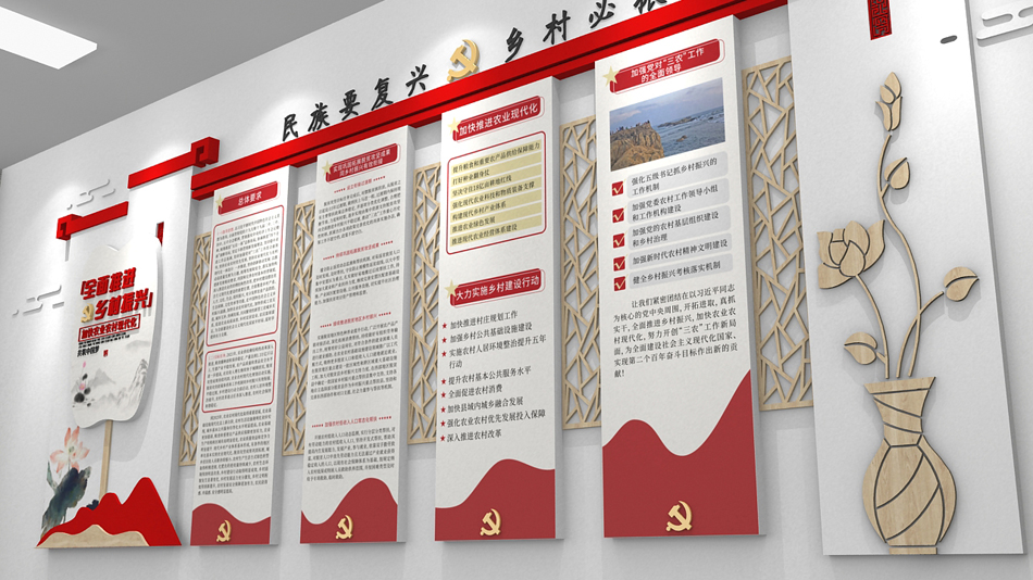 大气中式全面推进乡村振兴文化墙党建文化墙_第3张图 大气中式全面推进乡村振兴文化墙党建文化墙_第3张图